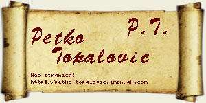 Petko Topalović vizit kartica